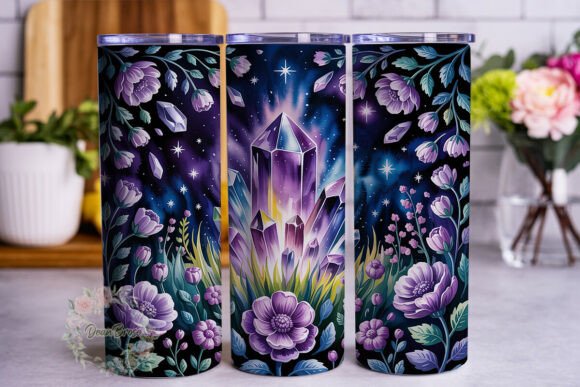 Amethyst Floral Night Sky Tumbler Wrap Design Review