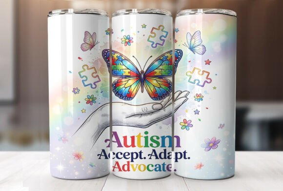 Autism Awareness 20oz Tumbler Wrap PNG Review