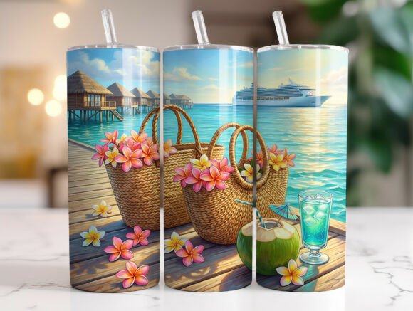 Beach Vacation Paradise Tumbler Wrap Design Review