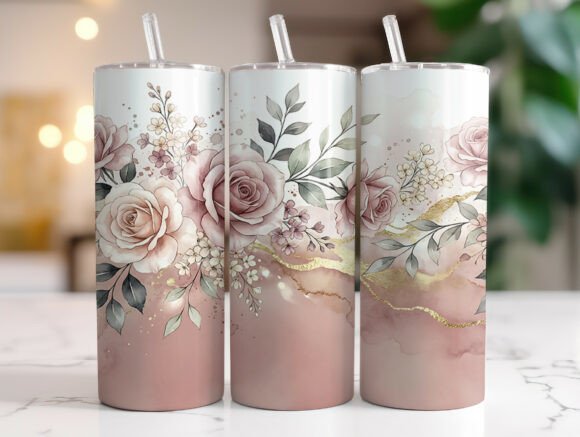 Blush Rose Gold Floral 20oz Tumbler Wrap Review