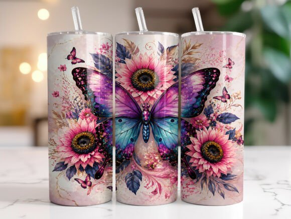 Butterfly Sunflower Floral Tumbler Wraps Review