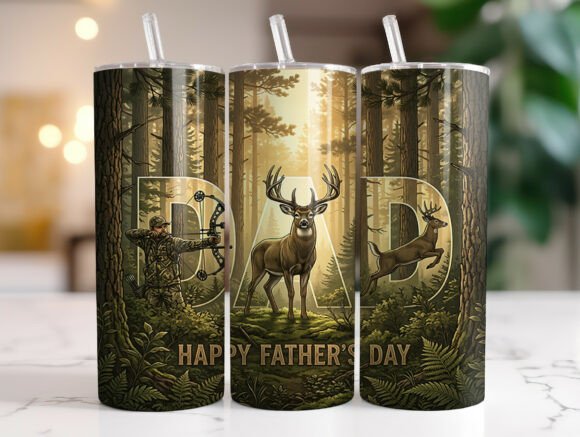 Camo Deer Father s Day 20oz Tumbler Wrap