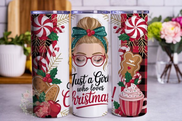 Christmas Messy Bun Girl Tumbler Wrap Review