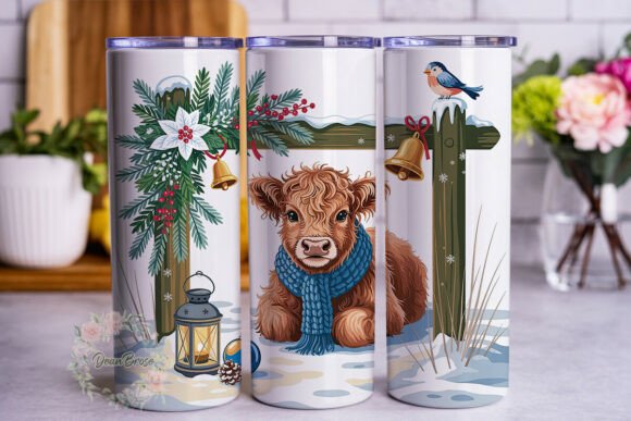Cozy Highland Cow Winter Tumbler Wrap Design Review