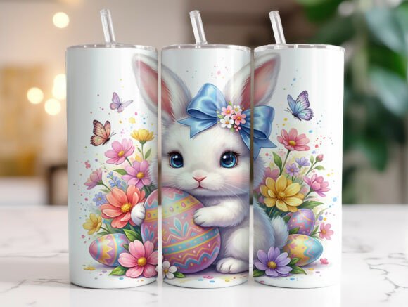 Easter Bunny Floral Egg 20oz Tumbler PNG Review