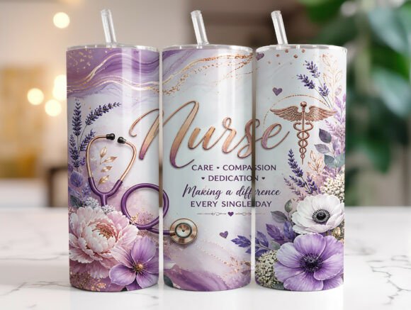 Floral Nurse 20oz Skinny Tumbler Wrap Review