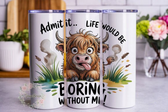 Funny Highland Cow Tumbler Wrap Design Review
