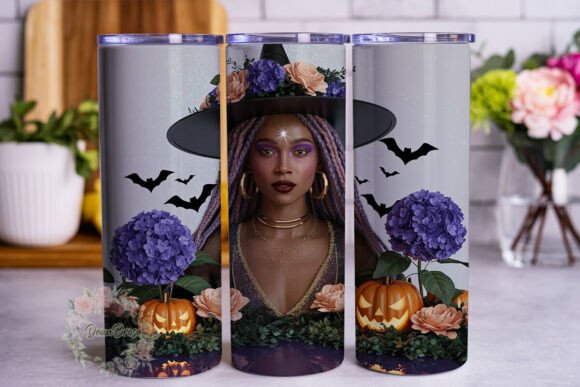 Gothic Witch Purple Roses Tumbler Wrap Design Review