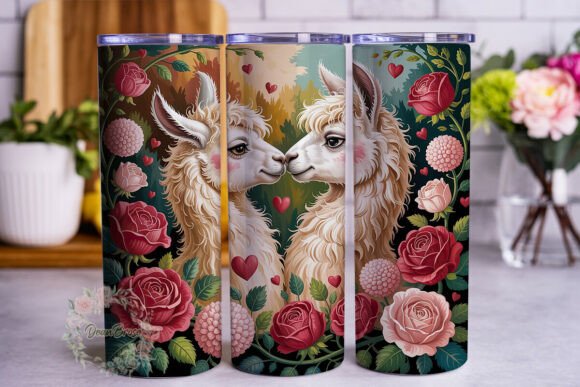 Llama Love Floral Hearts Tumbler Wrap Design Review