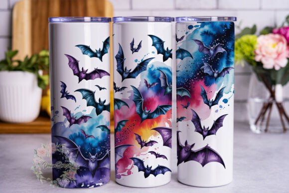 Mystical Bat Swarm Watercolor Tumbler Design Review