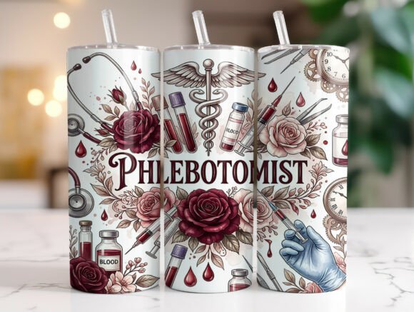 Phlebotomist Floral Tumbler Wraps PNG Review