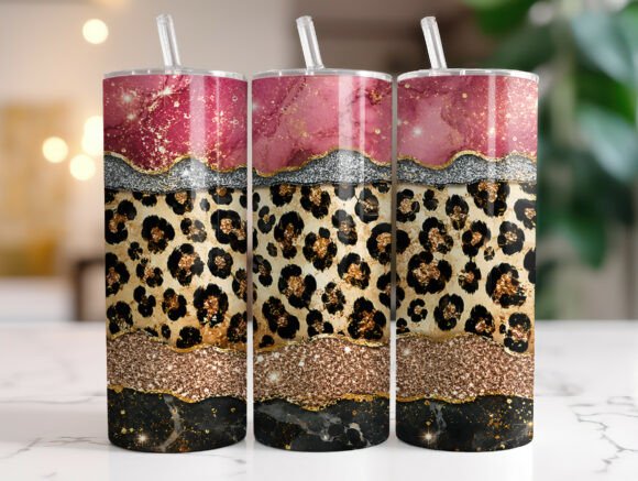 Pink Leopard Glitter Marble Tumbler Wrap Review