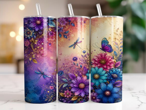 Purple Blue Fantasy Flowers Tumbler Wrap Review