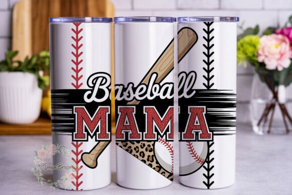 Red Glitter Baseball MAMA Tumbler Design Review