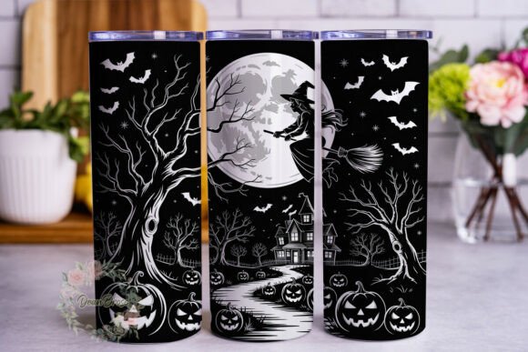 Spooky Witch Night Halloween Tumbler PNG Review