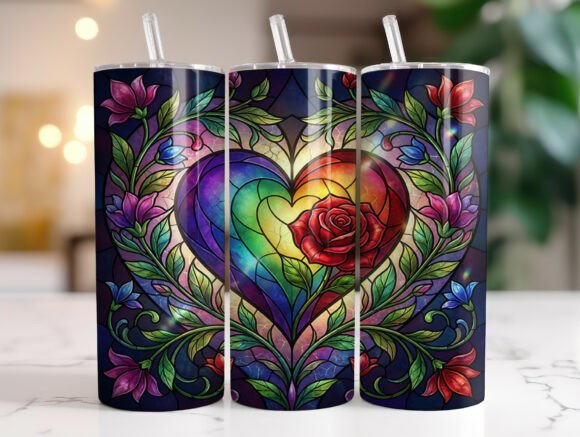 Stained Glass Floral Heart Tumbler Wrap Review