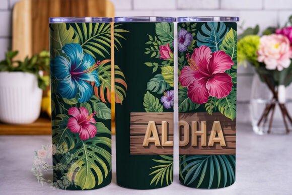 Vibrant Tropical Hibiscus Tumbler Wrap Design Review