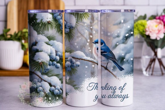 Winter Blue Bird 20oz Tumbler Wrap Review